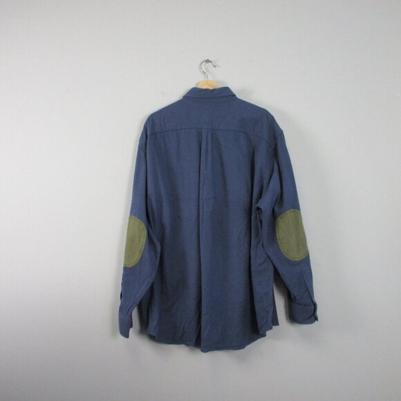 Vineyard Vines Crosby Flannel Shirt Men XXL Blue Button Down Elbow Patch 566 - Picture 2 of 10